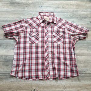 Wrangler Western Mens 2XL Short Sleeve Shirt Pearl Snap Cowboy Western Country